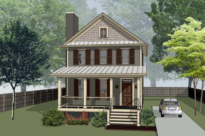 Dream House Plan - Craftsman Exterior - Front Elevation Plan #79-313