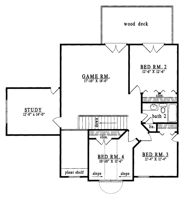 Home Plan - Traditional Floor Plan - Upper Floor Plan #42-504