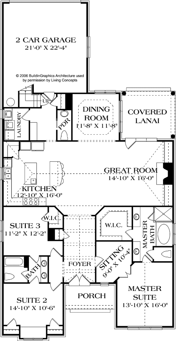 Architectural House Design - Traditional Floor Plan - Main Floor Plan #453-508