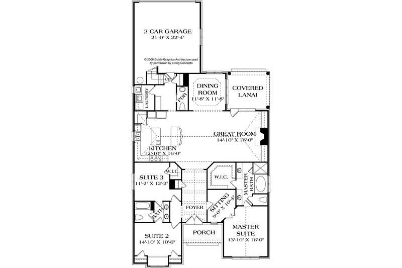 Dream House Plan - Floor Plan - Main Floor for Traditional House Plan #453-508 - 3 bed, 2.5 bath