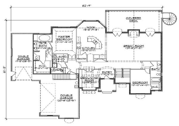 House Plan Design - European Floor Plan - Main Floor Plan #5-288