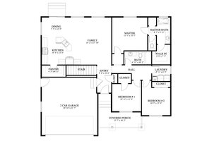 Floor Plan - Main Floor for Ranch House Plan #1060-469 - 3 bed, 2 bath