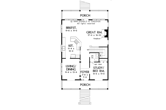 Floor Plan - Main Floor for Classical House Plan #929-506 - 3 bed, 2.5 bath