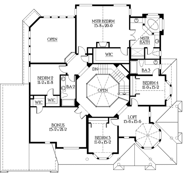 Architectural House Design - Victorian Floor Plan - Upper Floor Plan #132-476