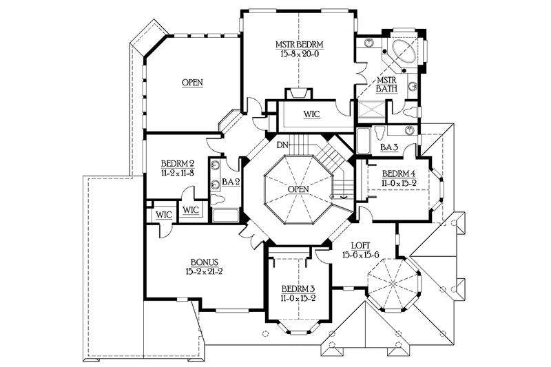 Dream House Plan - Floor Plan - Upper Floor for Victorian House Plan #132-476 - 4 bed, 3.5 bath