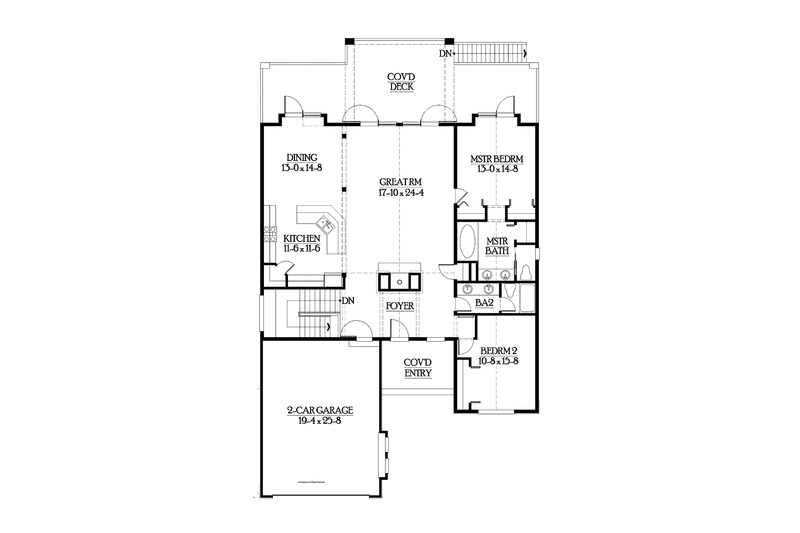 Home Plan - Floor Plan - Main Floor for Craftsman House Plan #132-551 - 5 bed, 3 bath