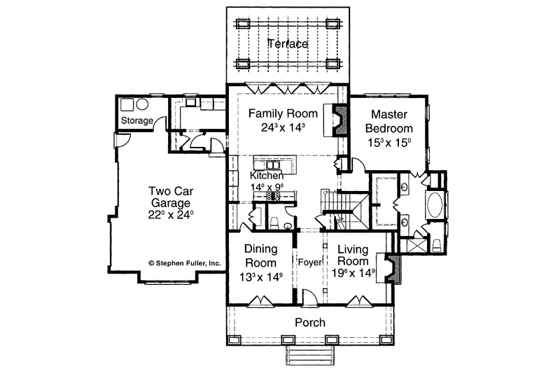 Home Plan - Floor Plan - Main Floor for Craftsman House Plan #429-191 - 3 bed, 2.5 bath