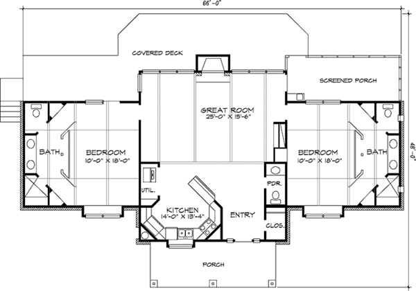 Architectural House Design - Country Floor Plan - Main Floor Plan #140-181