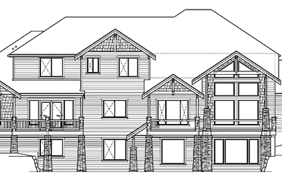 Exterior - Rear Elevation 5 for Contemporary House Plan #951-2 - 4 bed, 4 bath