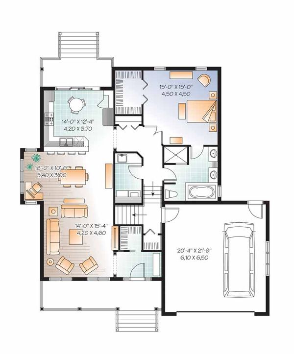Architectural House Design - Country Floor Plan - Main Floor Plan #23-2536