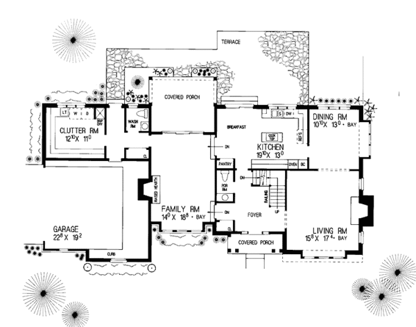 Architectural House Design - Country Floor Plan - Main Floor Plan #72-867