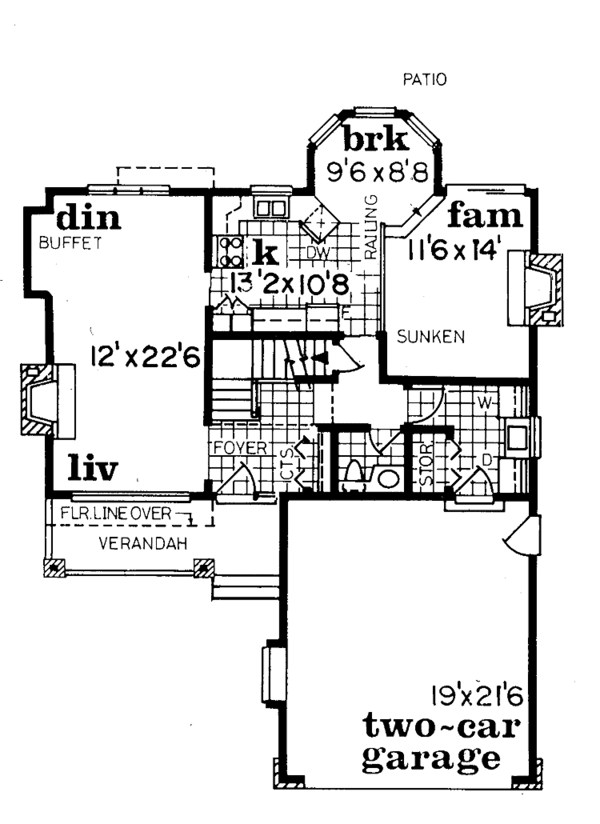 House Plan Design - Country Floor Plan - Main Floor Plan #47-722