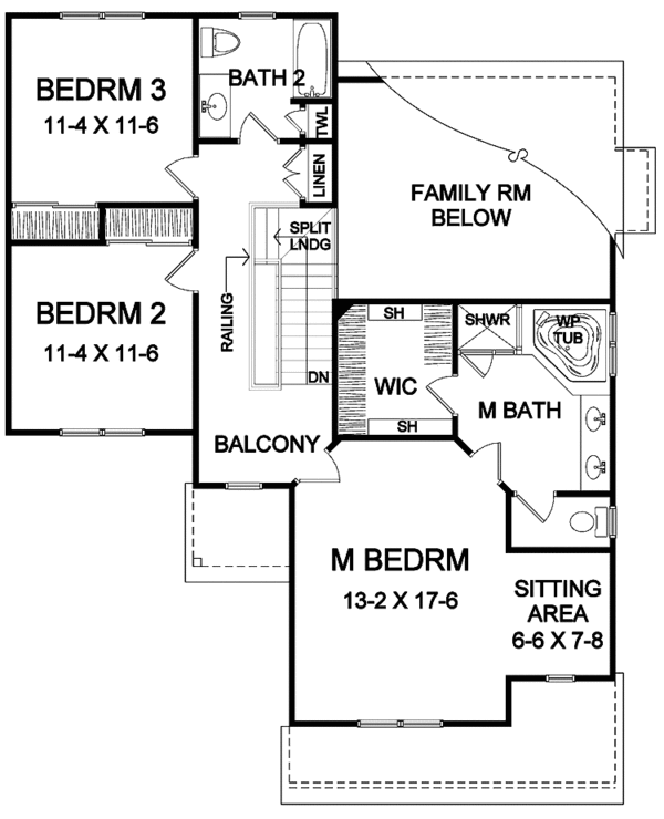 Dream House Plan - Traditional Floor Plan - Upper Floor Plan #328-396