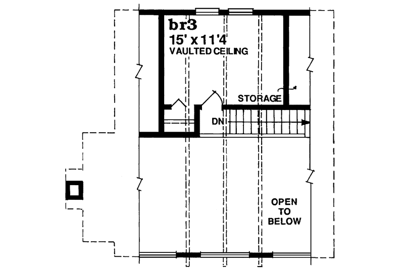Architectural House Design - Floor Plan - Upper Floor for Country House Plan #47-870 - 3 bed, 1 bath