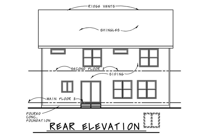 House Plan Design - Exterior - Rear Elevation 3 for Country House Plan #20-2293 - 4 bed, 2.5 bath