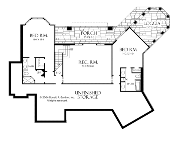 Architectural House Design - Craftsman Floor Plan - Lower Floor Plan #929-932