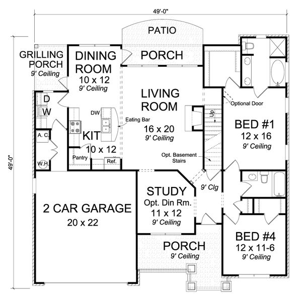 Home Plan - Cottage Floor Plan - Main Floor Plan #513-2079