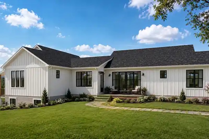 House Blueprint - Exterior - Rear Elevation for Ranch House Plan #1116-42 - 3 bed, 2.5 bath