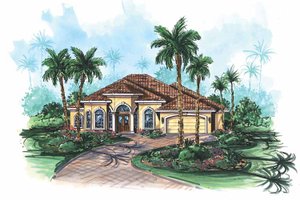 Architectural House Design - Mediterranean Exterior - Front Elevation Plan #1017-119