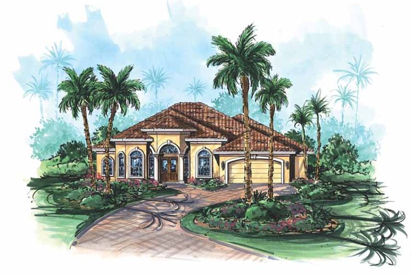 Dream House Plan - Mediterranean Exterior - Front Elevation Plan #1017-119