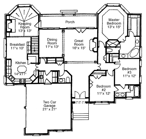 House Plan Design - Country Floor Plan - Main Floor Plan #429-227