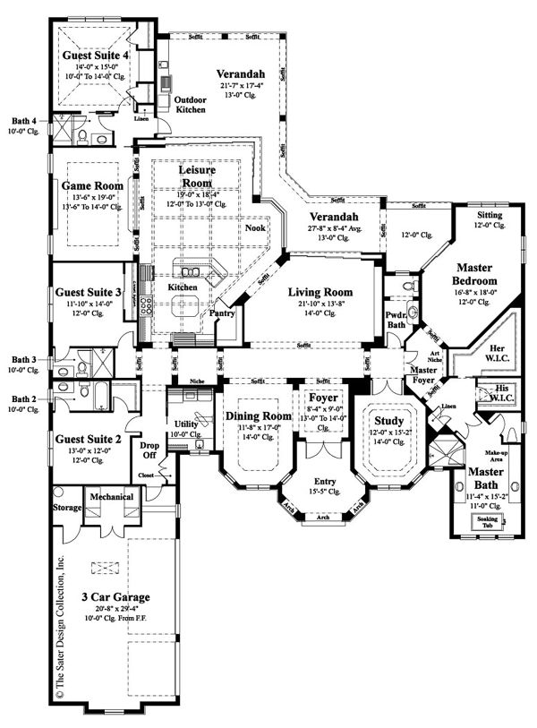 Home Plan - Mediterranean Floor Plan - Main Floor Plan #930-508