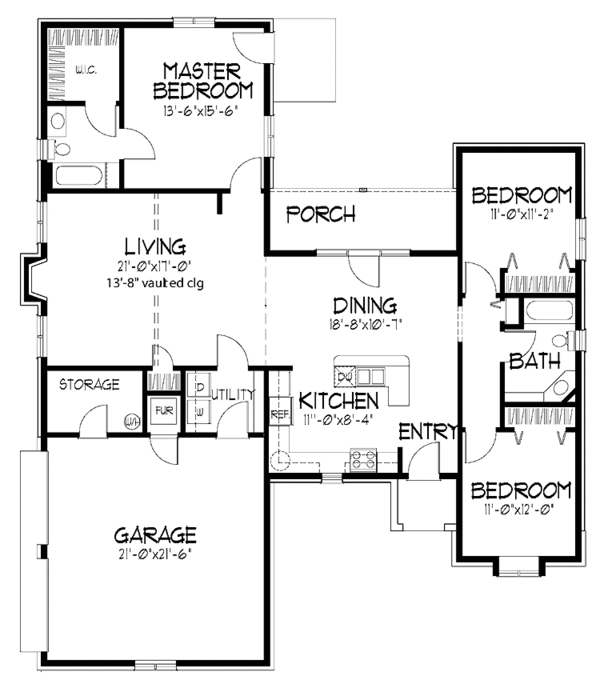 House Plan Design - Tudor Floor Plan - Main Floor Plan #320-847