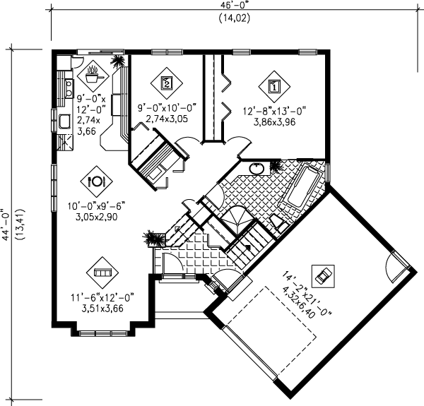 Traditional Floor Plan - Main Floor Plan #25-1052