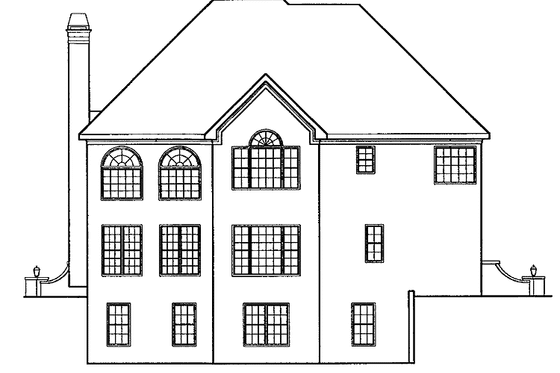 Exterior - Rear Elevation for European House Plan #927-107 - 4 bed, 3.5 bath