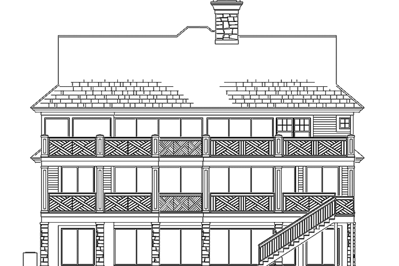 Home Plan - Exterior - Rear Elevation for European House Plan #930-126 - 3 bed, 4 bath