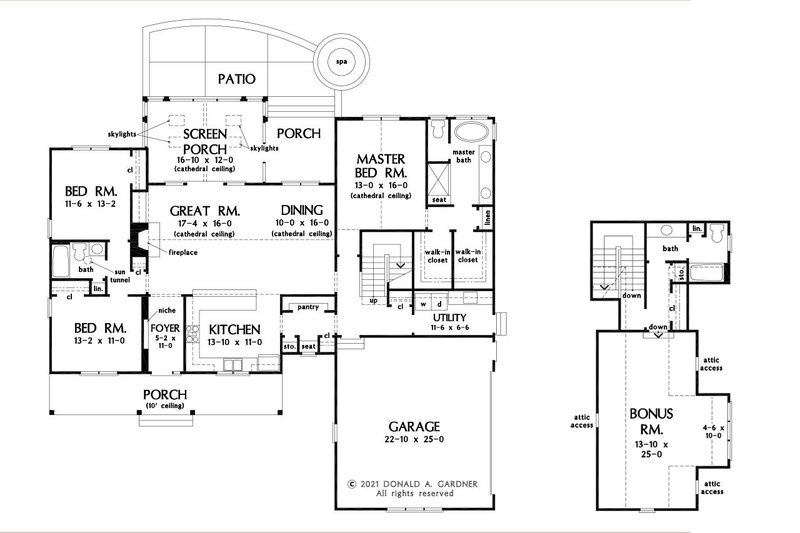 House Design - Floor Plan - Main Floor for Farmhouse House Plan #929-1143 - 3 bed, 2 bath