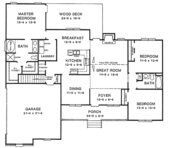 Architectural House Design - Country Floor Plan - Main Floor Plan #10-285
