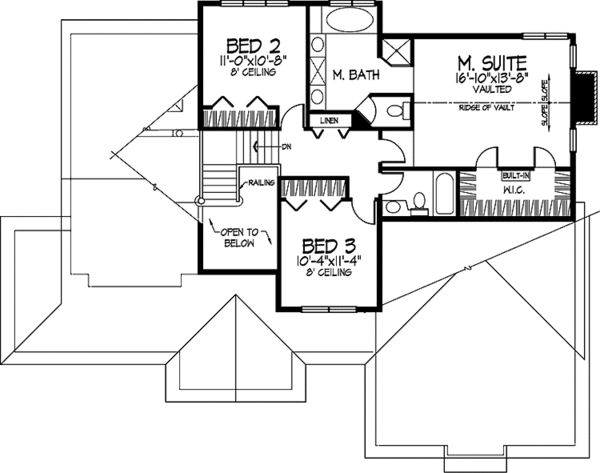 Dream House Plan - Country Floor Plan - Upper Floor Plan #320-1472