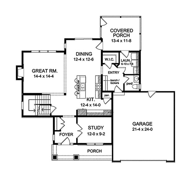 Dream House Plan - Traditional Floor Plan - Main Floor Plan #1010-118