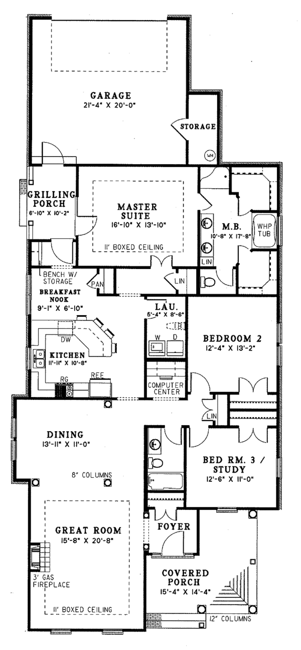 House Plan Design - Ranch Floor Plan - Main Floor Plan #17-2668