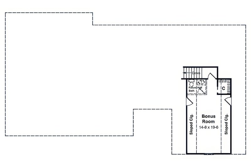 House Blueprint - Floor Plan - Upper Floor for Farmhouse House Plan #21-621 - 3 bed, 2.5 bath