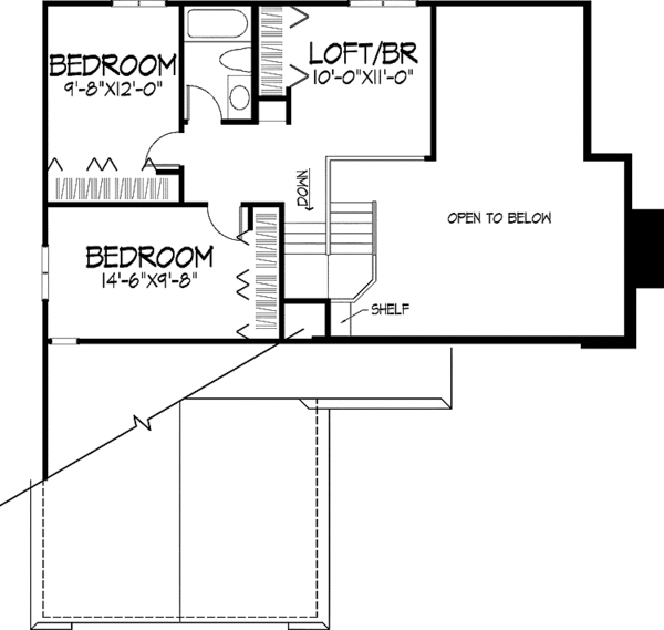House Design - Traditional Floor Plan - Upper Floor Plan #320-593