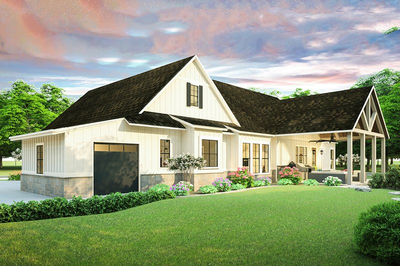 Dream House Plan - Exterior - Rear Elevation for Farmhouse House Plan #406-9653 - 3 bed, 2 bath