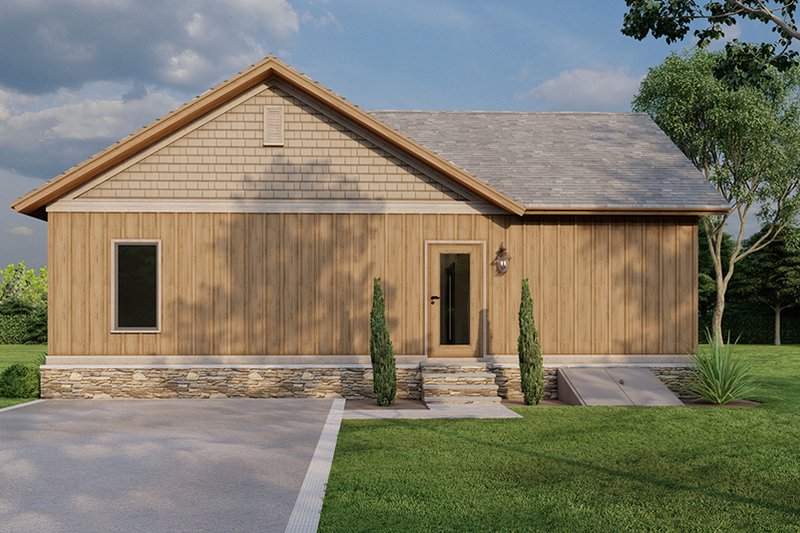 Architectural House Design - Exterior - Rear Elevation 1 for Cabin House Plan #923-323 - 2 bed, 1.5 bath