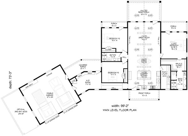 Barndominium Floor Plan - Main Floor Plan #932-1202