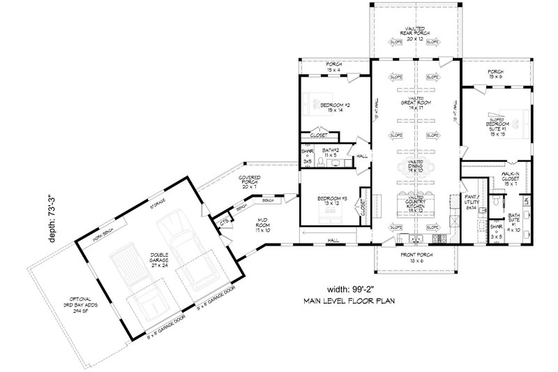 House Design - Floor Plan - Main Floor for Barndominium House Plan #932-1202 - 2 bed, 2 bath