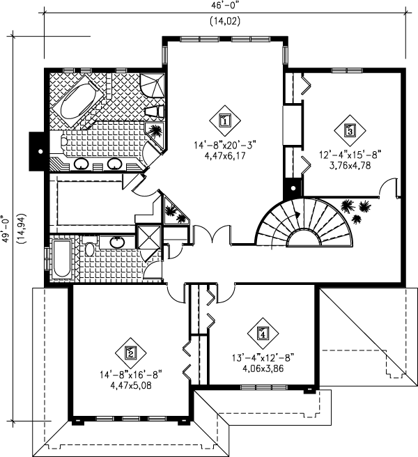 Architectural House Design - Traditional Floor Plan - Upper Floor Plan #25-2019