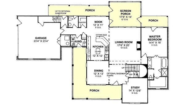 Architectural House Design - Farmhouse Floor Plan - Main Floor Plan #20-239