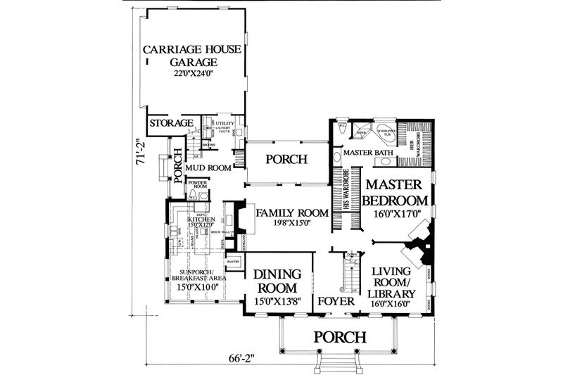 Home Plan - Floor Plan - Main Floor for Classical House Plan #137-124 - 4 bed, 3 bath