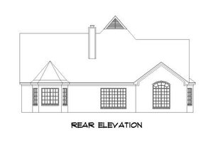 Exterior - Rear Elevation for Traditional House Plan #424-18 - 4 bed, 3 bath
