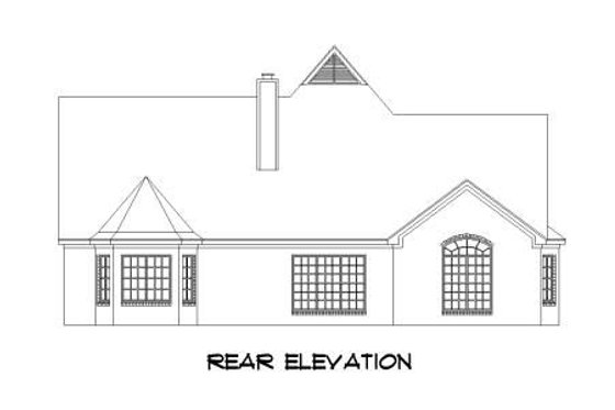 Exterior - Rear Elevation for Traditional House Plan #424-18 - 4 bed, 3 bath