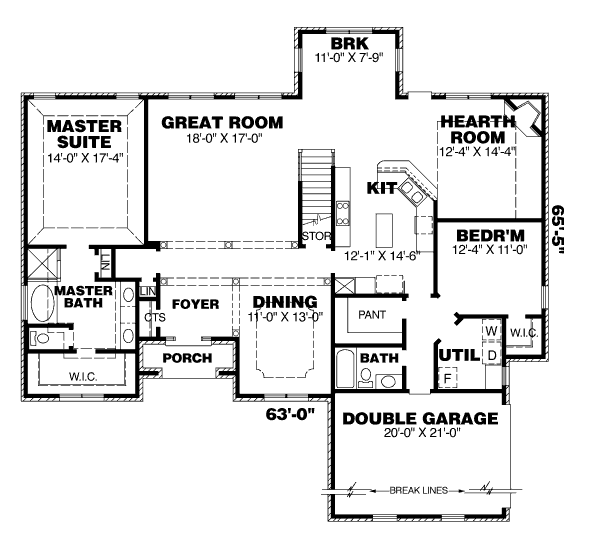 European Floor Plan - Main Floor Plan #34-220