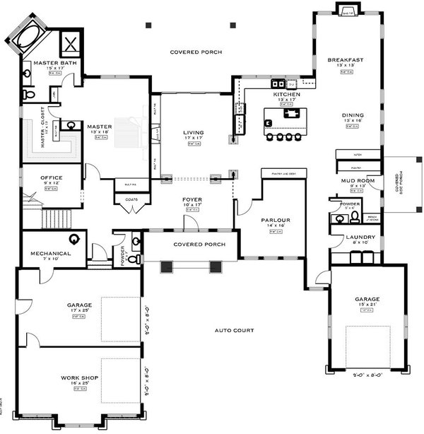 Ranch Floor Plan - Main Floor Plan #1101-55