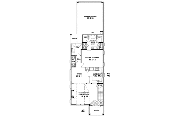 Floor Plan - Main Floor for Contemporary House Plan #81-451 - 3 bed, 2.5 bath