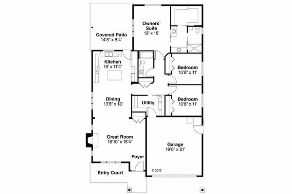 Architectural House Design - Traditional Floor Plan - Main Floor Plan #124-912
